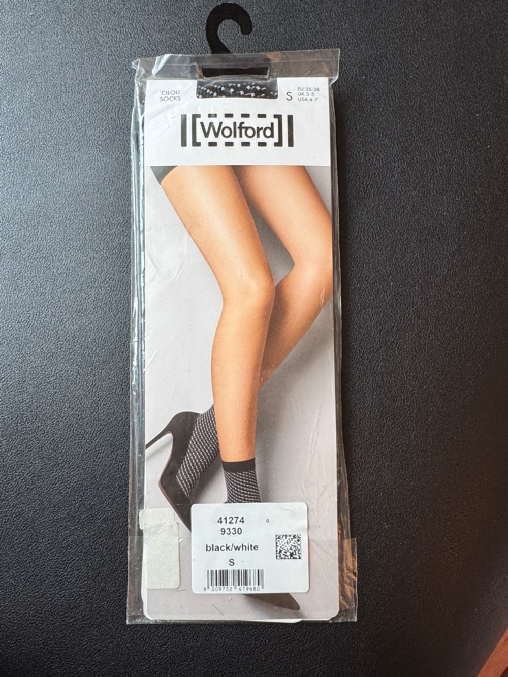 Wolford Cilou Black & White Zigzag Ankle Socks